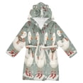 thumbnail image 1 of FORMRS Niños Bathrobe Unisex Hooded Robe Soft Plush Pajamas Sleepwear, Size 2-3T, Winter Goose Scarves, 1 of 7