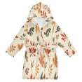 thumbnail image 1 of FORMRS Kids Bathrobe Unisex Hooded Robe Toddler Pajamas Sleepwear, Size 2-3T, Yellow Autumn Leaves, 1 of 7