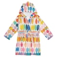 thumbnail image 1 of FORMRS Niños Bathrobe Unisex Hooded Robe Soft Plush Pajamas Sleepwear, Size 2-3T, Yellow Circles, 1 of 7