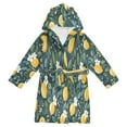 thumbnail image 1 of FORMRS Niños Bathrobe Unisex Hooded Robe Soft Plush Pajamas Sleepwear, Size 2-3T, Yellow Lemons, 1 of 7