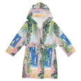 thumbnail image 1 of FORMRS Niños Bathrobe Unisex Hooded Robe Soft Plush Pajamas Sleepwear, Size 2-3T, Yellow Seaside, 1 of 7