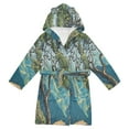 thumbnail image 1 of FORMRS Niños Bathrobe Unisex Hooded Robe Soft Plush Pajamas Sleepwear, Size 2-3T, Yellow Tree, 1 of 7