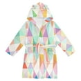 thumbnail image 1 of FORMRS Niños Bathrobe Unisex Hooded Robe Soft Plush Pajamas Sleepwear, Size 4-6T, Abstract Geometric, 1 of 7