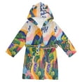 thumbnail image 1 of FORMRS Kids Bathrobe Unisex Hooded Robe Toddler Pajamas Sleepwear, Size 4-6T, Art Path, 1 of 7