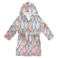 thumbnail image 1 of FORMRS Niños Bathrobe Unisex Hooded Robe Soft Plush Pajamas Sleepwear, Size 4-6T, Art Pattern, 1 of 7