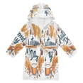 thumbnail image 1 of FORMRS Niños Bathrobe Unisex Hooded Robe Soft Plush Pajamas Sleepwear, Size 4-6T, Autumn Day with Cocoa Pattern, 1 of 7