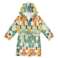 thumbnail image 1 of FORMRS Niños Bathrobe Unisex Hooded Robe Soft Plush Pajamas Sleepwear, Size 4-6T, Beige Clover Pattern, 1 of 7