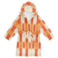 thumbnail image 1 of FORMRS Niños Bathrobe Unisex Hooded Robe Soft Plush Pajamas Sleepwear, Size 4-6T, Beige Geometric Circles, 1 of 7