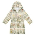 thumbnail image 1 of FORMRS Niños Bathrobe Unisex Hooded Robe Soft Plush Pajamas Sleepwear, Size 4-6T, Beige Wildflowers, 1 of 7