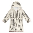 thumbnail image 1 of FORMRS Niños Bathrobe Unisex Hooded Robe Soft Plush Pajamas Sleepwear, Size 4-6T, Black Deer, 1 of 7
