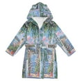 thumbnail image 1 of FORMRS Niños Bathrobe Unisex Hooded Robe Soft Plush Pajamas Sleepwear, Size 4-6T, Blue Floral Window, 1 of 7