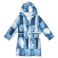 thumbnail image 1 of FORMRS Kids Bathrobe Unisex Hooded Robe Toddler Pajamas Sleepwear, Size 4-6T, Blue Pattern, 1 of 7