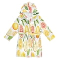 thumbnail image 1 of FORMRS Niños Bathrobe Unisex Hooded Robe Soft Plush Pajamas Sleepwear, Size 4-6T, Candy Lemon, 1 of 7