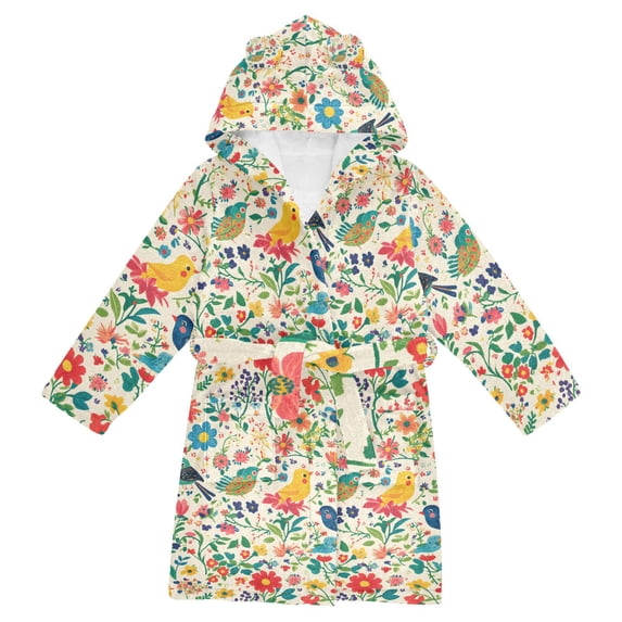 FORMRS Niños Bathrobe Unisex Hooded Robe Soft Plush Pajamas Sleepwear, Size 4-6T, Cartoon Animals