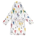 thumbnail image 1 of FORMRS Niños Bathrobe Unisex Hooded Robe Soft Plush Pajamas Sleepwear, Size 4-6T, Colorful Geometric, 1 of 7