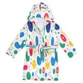 thumbnail image 1 of FORMRS Niños Bathrobe Unisex Hooded Robe Soft Plush Pajamas Sleepwear, Size 4-6T, Colorful Round, 1 of 7