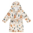 thumbnail image 1 of FORMRS Niños Bathrobe Unisex Hooded Robe Soft Plush Pajamas Sleepwear, Size 4-6T, Fall Books, 1 of 7