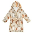thumbnail image 1 of FORMRS Niños Bathrobe Unisex Hooded Robe Soft Plush Pajamas Sleepwear, Size 4-6T, Fall Mug Pattern, 1 of 7