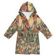 thumbnail image 1 of FORMRS Niños Bathrobe Unisex Hooded Robe Soft Plush Pajamas Sleepwear, Size 4-6T, Floral Mushroom, 1 of 7