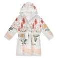 thumbnail image 1 of FORMRS Niños Bathrobe Unisex Hooded Robe Soft Plush Pajamas Sleepwear, Size 4-6T, Gray Cute Flower, 1 of 7