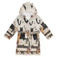 thumbnail image 1 of FORMRS Kids Bathrobe Unisex Hooded Robe Toddler Pajamas Sleepwear, Size 4-6T, Gray Halloween Cat, 1 of 7