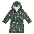 thumbnail image 1 of FORMRS Kids Bathrobe Unisex Hooded Robe Toddler Pajamas Sleepwear, Size 4-6T, Green Christmas Hats, 1 of 7