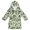 thumbnail image 1 of FORMRS Niños Bathrobe Unisex Hooded Robe Soft Plush Pajamas Sleepwear, Size 4-6T, Green Geometric, 1 of 7