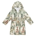 thumbnail image 1 of FORMRS Niños Bathrobe Unisex Hooded Robe Soft Plush Pajamas Sleepwear, Size 4-6T, Green Mountain Pattern, 1 of 7