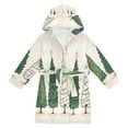 thumbnail image 1 of FORMRS Niños Bathrobe Unisex Hooded Robe Soft Plush Pajamas Sleepwear, Size 4-6T, Hand Drawn Christmas Stars, 1 of 7
