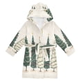 thumbnail image 1 of FORMRS Niños Bathrobe Unisex Hooded Robe Soft Plush Pajamas Sleepwear, Size 4-6T, Hand Drawn Christmas, 1 of 7