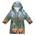 thumbnail image 1 of FORMRS Niños Bathrobe Unisex Hooded Robe Soft Plush Pajamas Sleepwear, Size 4-6T, Lake, 1 of 7
