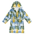 thumbnail image 1 of FORMRS Niños Bathrobe Unisex Hooded Robe Soft Plush Pajamas Sleepwear, Size 4-6T, Light Blue Plaid, 1 of 7