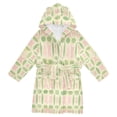 thumbnail image 1 of FORMRS Niños Bathrobe Unisex Hooded Robe Soft Plush Pajamas Sleepwear, Size 4-6T, Light Green Geometric, 1 of 7