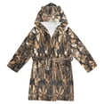 thumbnail image 1 of FORMRS Niños Bathrobe Unisex Hooded Robe Soft Plush Pajamas Sleepwear, Size 4-6T, Metallic Flower, 1 of 7
