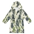 thumbnail image 1 of FORMRS Niños Bathrobe Unisex Hooded Robe Soft Plush Pajamas Sleepwear, Size 4-6T, Navy Flower, 1 of 7