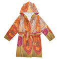 thumbnail image 1 of FORMRS Kids Bathrobe Unisex Hooded Robe Toddler Pajamas Sleepwear, Size 4-6T, Orange Abstract Floral, 1 of 7