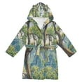 thumbnail image 1 of FORMRS Niños Bathrobe Unisex Hooded Robe Soft Plush Pajamas Sleepwear, Size 4-6T, Pine Tree, 1 of 7