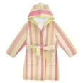 thumbnail image 1 of FORMRS Kids Bathrobe Unisex Hooded Robe Toddler Pajamas Sleepwear, Size 4-6T, Pink and Yellow Striped Pattern, 1 of 7