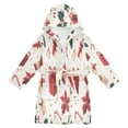 thumbnail image 1 of FORMRS Niños Bathrobe Unisex Hooded Robe Soft Plush Pajamas Sleepwear, Size 4-6T, Red Christmas Gift Pattern, 1 of 7