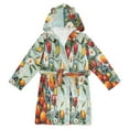 thumbnail image 1 of FORMRS Niños Bathrobe Unisex Hooded Robe Soft Plush Pajamas Sleepwear, Size 4-6T, Red Tomatoes, 1 of 7