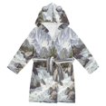 thumbnail image 1 of FORMRS Niños Bathrobe Unisex Hooded Robe Soft Plush Pajamas Sleepwear, Size 4-6T, River and Mountains, 1 of 7