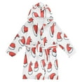 thumbnail image 1 of FORMRS Niños Bathrobe Unisex Hooded Robe Soft Plush Pajamas Sleepwear, Size 4-6T, Santa Hats Pattern, 1 of 7