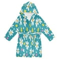 thumbnail image 1 of FORMRS Niños Bathrobe Unisex Hooded Robe Soft Plush Pajamas Sleepwear, Size 4-6T, Small Daisy, 1 of 7