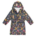 thumbnail image 1 of FORMRS Niños Bathrobe Unisex Hooded Robe Soft Plush Pajamas Sleepwear, Size 4-6T, Small Space Pattern, 1 of 7
