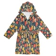 thumbnail image 1 of FORMRS Niños Bathrobe Unisex Hooded Robe Soft Plush Pajamas Sleepwear, Size 4-6T, Vibrant Flowers, 1 of 7