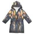 thumbnail image 1 of FORMRS Niños Bathrobe Unisex Hooded Robe Soft Plush Pajamas Sleepwear, Size 4-6T, Watercolor Astronaut, 1 of 7