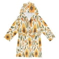 thumbnail image 1 of FORMRS Niños Bathrobe Unisex Hooded Robe Soft Plush Pajamas Sleepwear, Size 4-6T, Watercolor Sunflowers, 1 of 7