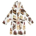 thumbnail image 1 of FORMRS Niños Bathrobe Unisex Hooded Robe Soft Plush Pajamas Sleepwear, Size 4-6T, White Cakes Pattern, 1 of 7