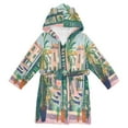 thumbnail image 1 of FORMRS Niños Bathrobe Unisex Hooded Robe Soft Plush Pajamas Sleepwear, Size 4-6T, Window Scene, 1 of 7