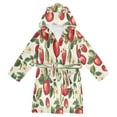 thumbnail image 1 of FORMRS Niños Bathrobe Unisex Hooded Robe Soft Plush Pajamas Sleepwear, Size 7-9T, Apple Leaves Pattern, 1 of 7